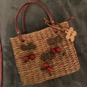 Rattan Purse- Cherries